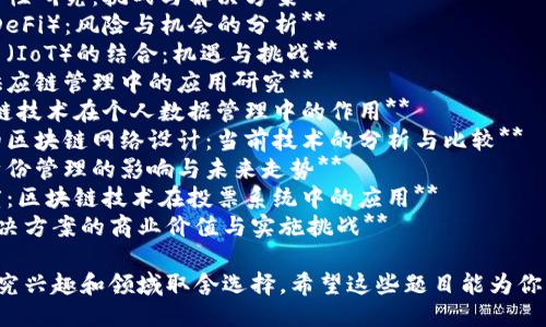 以下是一些适合区块链研究的论文题目，供你参考：

1. **区块链技术的应用及其在金融领域的影响**
2. **智能合约的安全性研究：挑战与解决方案**
3. **去中心化金融（DeFi）：风险与机会的分析**
4. **区块链与物联网（IoT）的结合：机遇与挑战**
5. **区块链技术在供应链管理中的应用研究**
6. **隐私保护：区块链技术在个人数据管理中的作用**
7. **面向可扩展性的区块链网络设计：当前技术的分析与比较**
8. **区块链对数字身份管理的影响与未来走势**
9. **公平性与透明度：区块链技术在投票系统中的应用**
10. **企业区块链解决方案的商业价值与实施挑战**

你可以根据自己的研究兴趣和领域取舍选择。希望这些题目能为你的论文写作提供灵感！